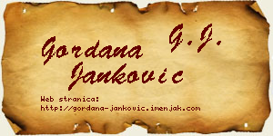 Gordana Janković vizit kartica